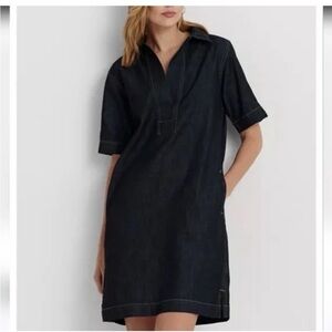 Lauren Ralph Lauren Black Short-Sleeve Shift Dress